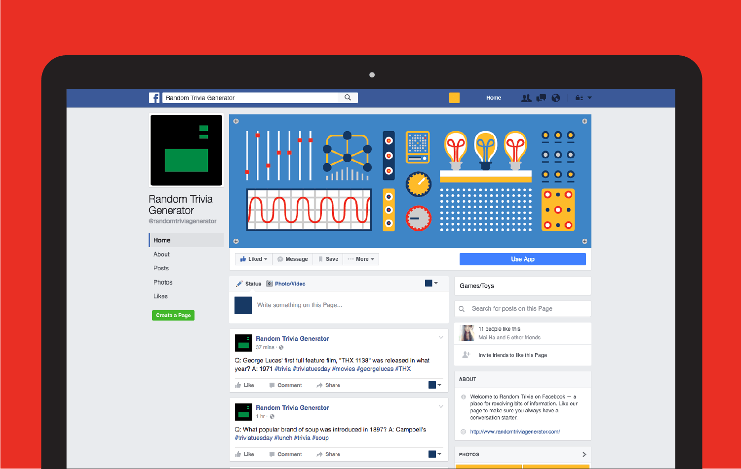 facebook profile page